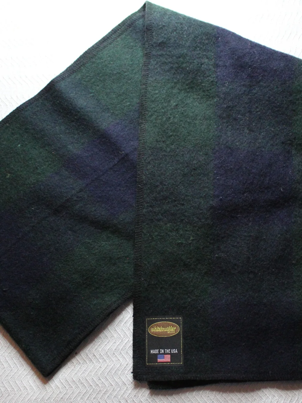 Whiteknuckler Blue/Green 100% Wool Prototype Never Released Scarf Made in USA